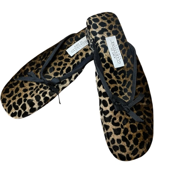 AMY JO GLADSTONE sz Large House Slippers Mules Cheetah Animal Print Padded 🇺🇸 - Picture 6 of 9
